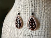 Red and White Spring Vines Teardrop Earrings and Matching Necklace Pysanky Jewelry by So Jeo